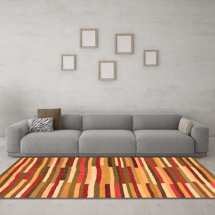 Machine Washable Southwestern Orange Country Area Rugs in a Living Room, wshcon2191org