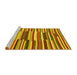 Sideview of Machine Washable Southwestern Yellow Country Rug, wshcon2191yw