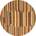 Round Southwestern Brown Country Rug, con2191brn