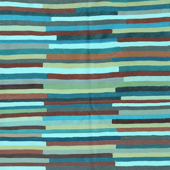 Machine Washable Southwestern Light Blue Country Rug, wshcon2191lblu