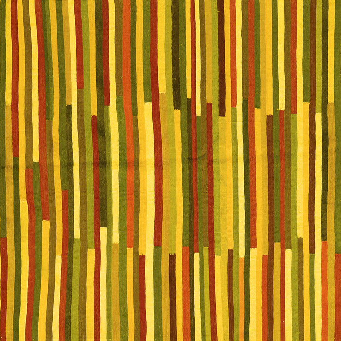 Square Machine Washable Southwestern Yellow Country Rug, wshcon2191yw