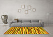 Machine Washable Southwestern Yellow Country Rug in a Living Room, wshcon2191yw