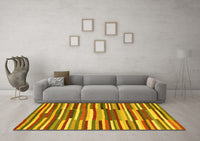 Machine Washable Southwestern Yellow Country Rug, wshcon2191yw