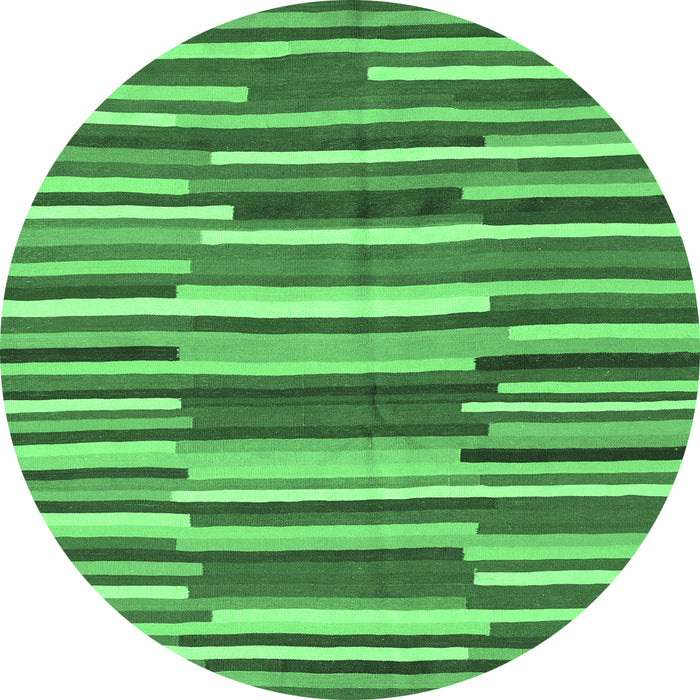 Round Southwestern Emerald Green Country Rug, con2191emgrn