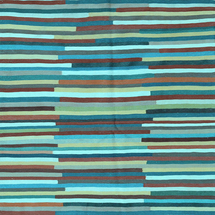 Square Machine Washable Southwestern Light Blue Country Rug, wshcon2191lblu