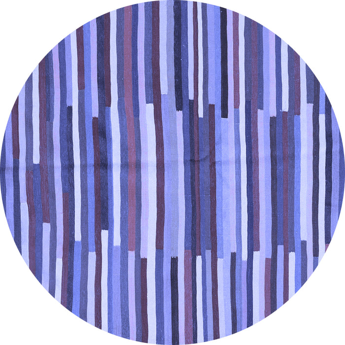 Round Southwestern Blue Country Rug, con2191blu