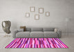 Machine Washable Southwestern Pink Country Rug in a Living Room, wshcon2191pnk