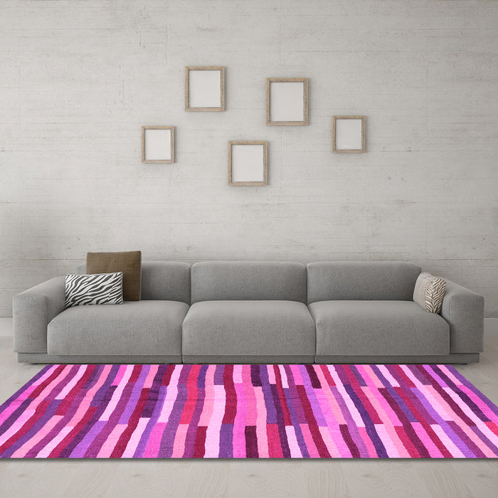 Machine Washable Southwestern Pink Country Rug in a Living Room, wshcon2191pnk