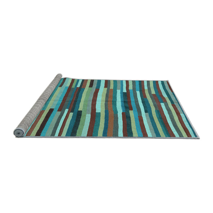 Sideview of Machine Washable Southwestern Light Blue Country Rug, wshcon2191lblu