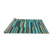 Sideview of Machine Washable Southwestern Light Blue Country Rug, wshcon2191lblu