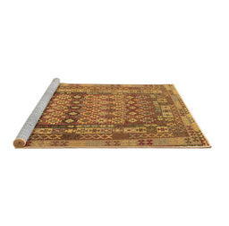 Sideview of Machine Washable Southwestern Brown Country Rug, wshcon2192brn