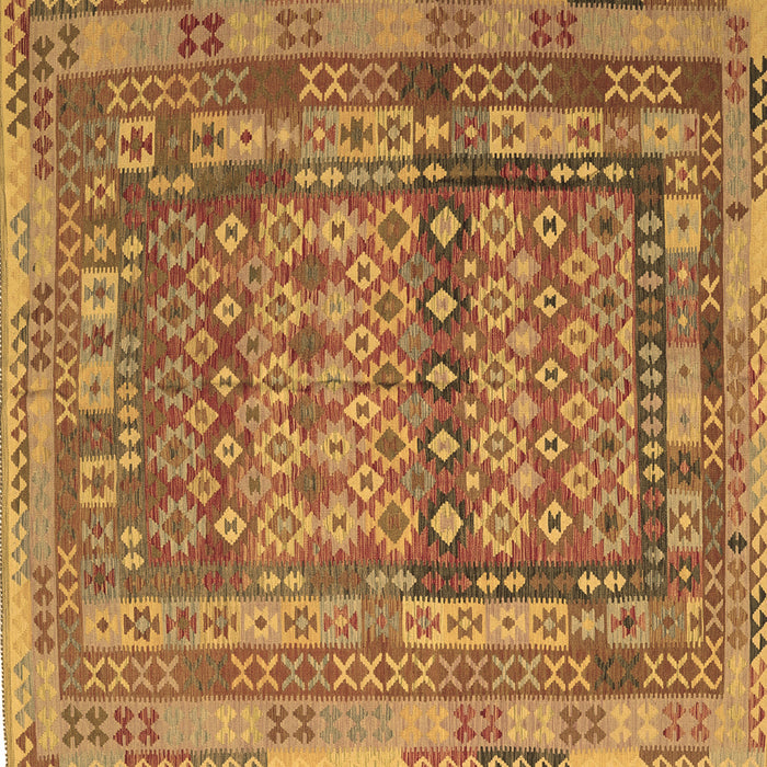 Square Southwestern Brown Country Rug, con2192brn