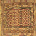 Square Southwestern Brown Country Rug, con2192brn