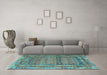 Machine Washable Southwestern Light Blue Country Rug in a Living Room, wshcon2192lblu