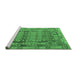 Sideview of Machine Washable Southwestern Emerald Green Country Area Rugs, wshcon2192emgrn