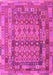 Machine Washable Southwestern Pink Country Rug, wshcon2192pnk