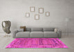 Machine Washable Southwestern Pink Country Rug in a Living Room, wshcon2192pnk