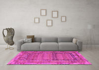 Machine Washable Southwestern Pink Country Rug, wshcon2192pnk