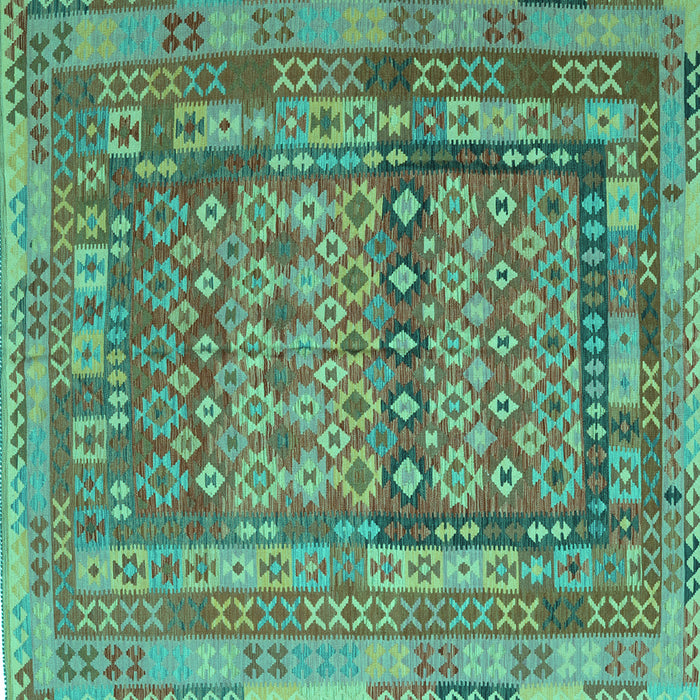 Square Southwestern Turquoise Country Rug, con2192turq