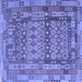 Square Southwestern Blue Country Rug, con2192blu