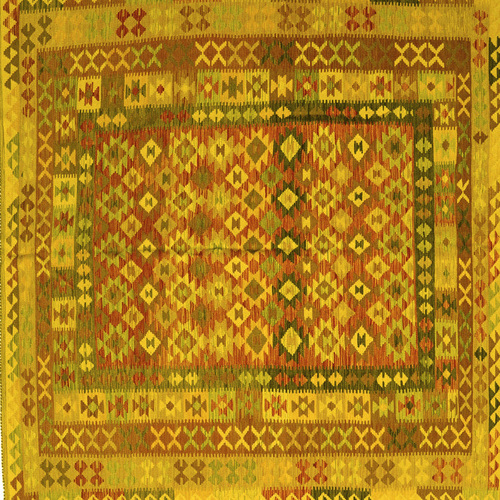 Square Southwestern Yellow Country Rug, con2192yw