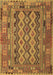 Machine Washable Southwestern Brown Country Rug, wshcon2193brn