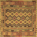 Square Southwestern Brown Country Rug, con2193brn