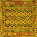 Square Southwestern Yellow Country Rug, con2193yw