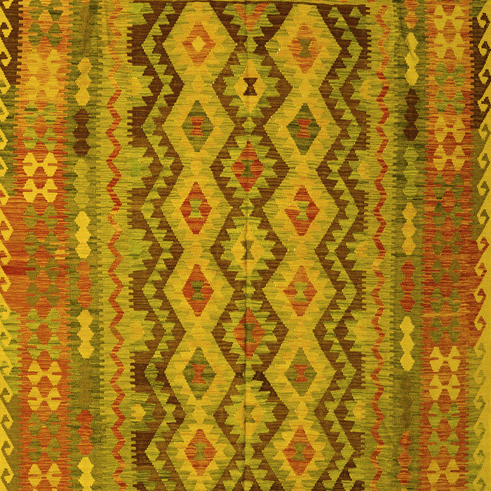 Machine Washable Southwestern Yellow Country Rug, wshcon2193yw