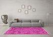 Machine Washable Southwestern Pink Country Rug in a Living Room, wshcon2193pnk