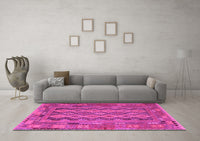 Machine Washable Southwestern Pink Country Rug, wshcon2193pnk