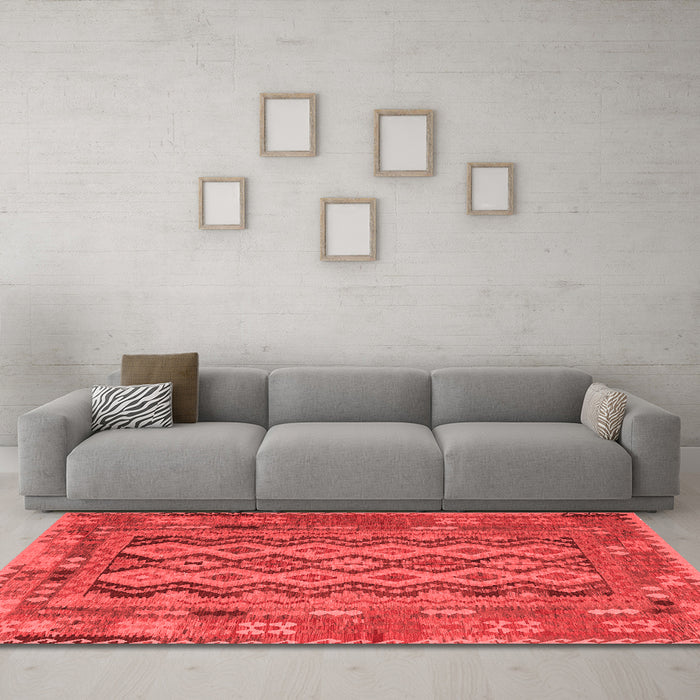 Country Red Washable Rugs