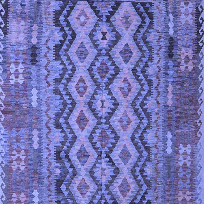 Machine Washable Southwestern Blue Country Rug, wshcon2193blu