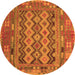 Square Southwestern Orange Country Rug, con2193org