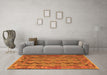 Machine Washable Southwestern Orange Country Area Rugs in a Living Room, wshcon2193org