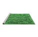 Sideview of Machine Washable Southwestern Emerald Green Country Area Rugs, wshcon2193emgrn