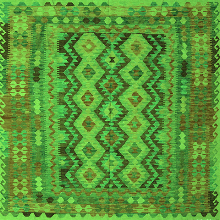 Serging Thickness of Southwestern Green Country Rug, con2193grn