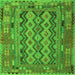 Serging Thickness of Southwestern Green Country Rug, con2193grn