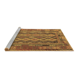 Sideview of Machine Washable Southwestern Brown Country Rug, wshcon2193brn