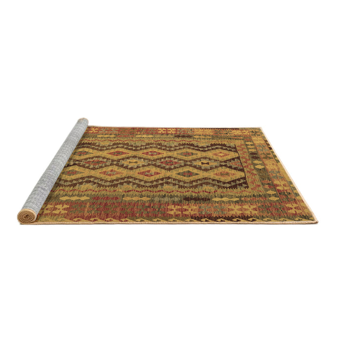 Sideview of Machine Washable Southwestern Brown Country Rug, wshcon2193brn