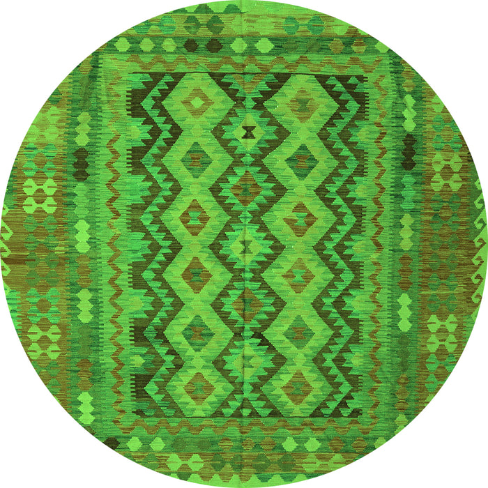 Square Southwestern Green Country Rug, con2193grn