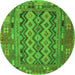 Square Southwestern Green Country Rug, con2193grn