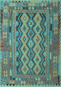 Southwestern Light Blue Country Rug, con2193lblu