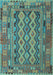 Southwestern Light Blue Country Rug, con2193lblu