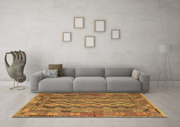 Machine Washable Southwestern Brown Country Rug in a Living Room,, wshcon2193brn