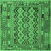 Square Southwestern Emerald Green Country Rug, con2193emgrn