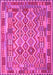 Machine Washable Southwestern Pink Country Rug, wshcon2194pnk