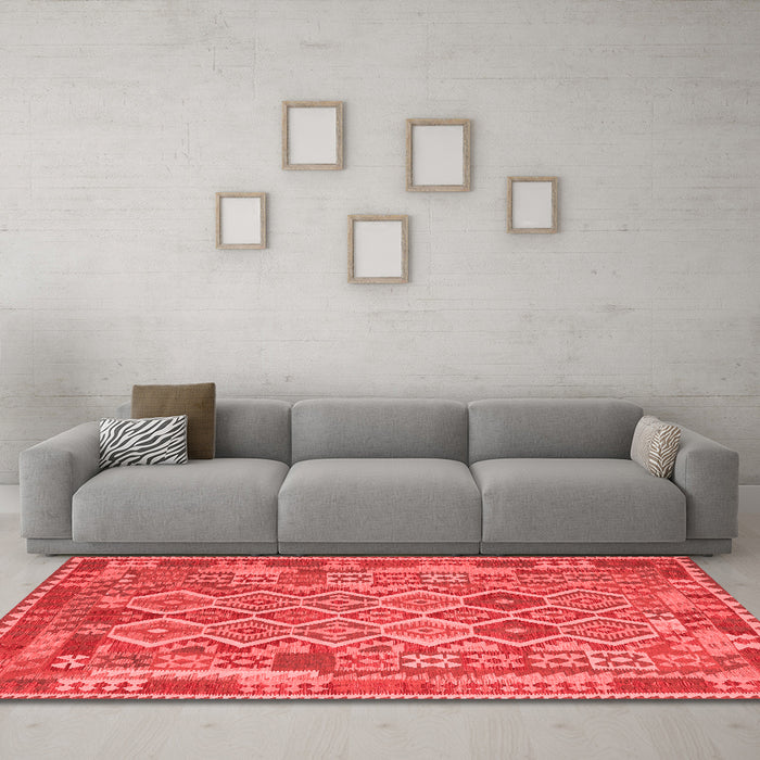 Country Red Washable Rugs