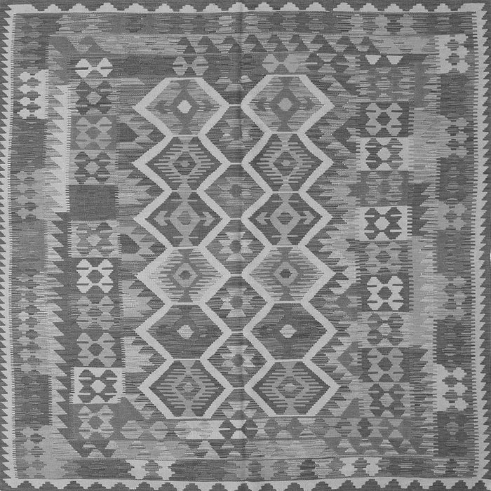 Round Machine Washable Southwestern Gray Country Rug, wshcon2194gry