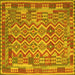 Square Southwestern Yellow Country Rug, con2194yw